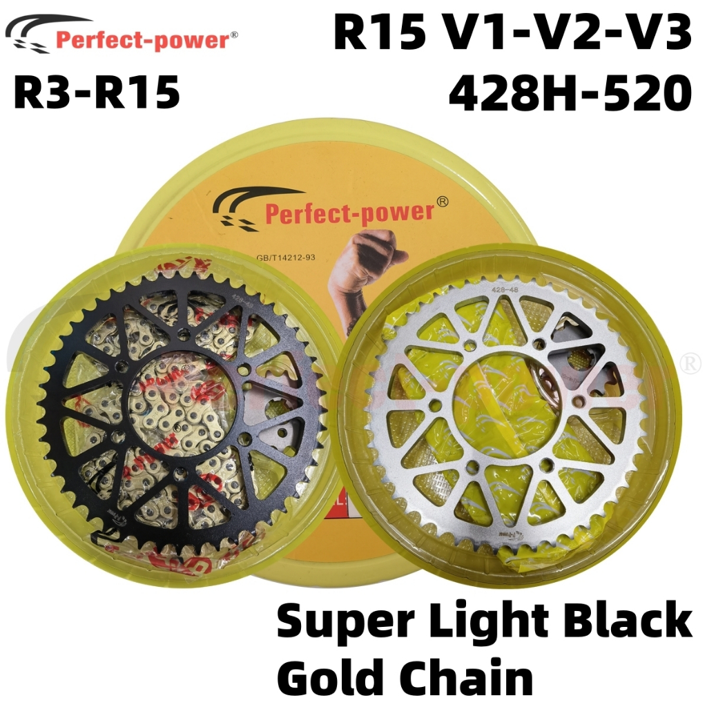 Perfect Power Chainset for Yamaha R3 R15 V1/V2/V3 428H/520 6H Sprocket ...