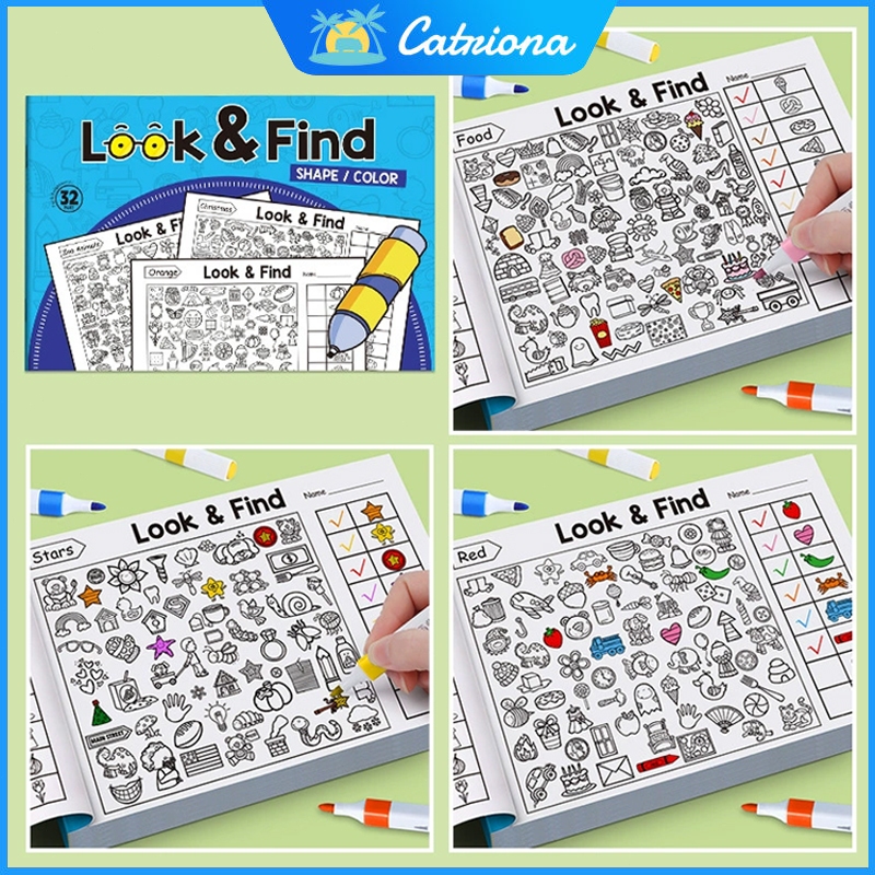 32 Pages Look and Find Fun Spot the Difference Game for Kids ...