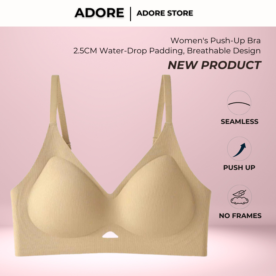 ADORE Women's Seamless Bra, Push Up Bra, 2.5CM Water-Drop Padding ...