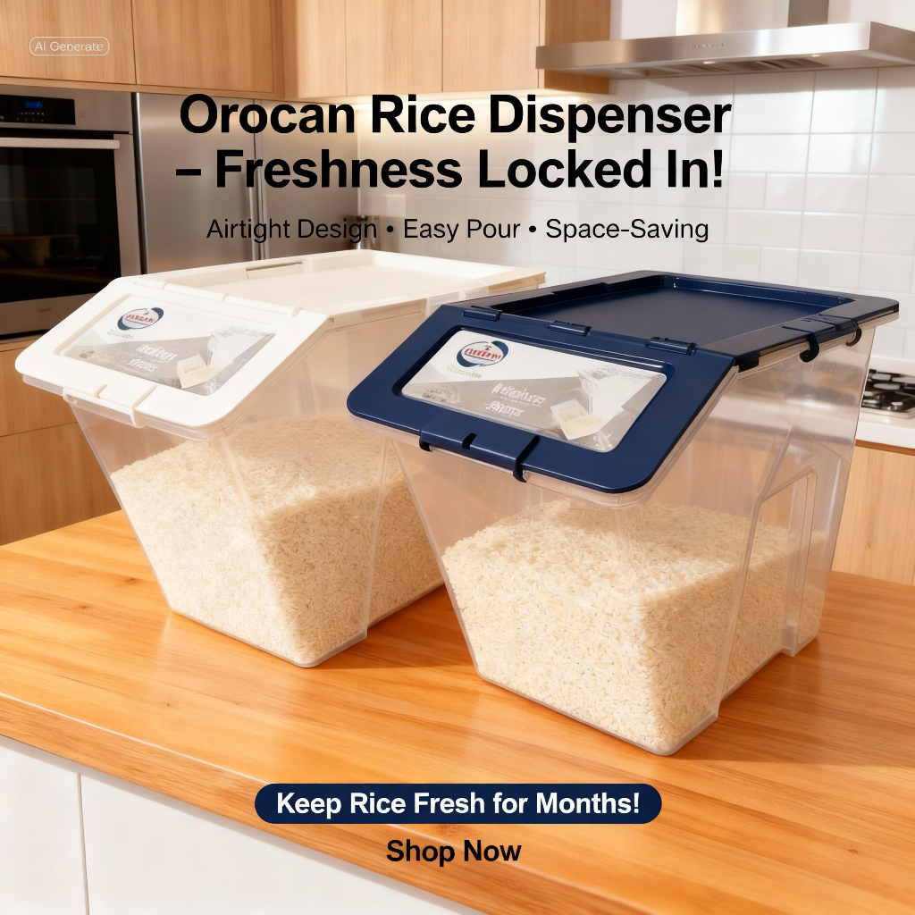Orocan Store Kitchen Food Storage Cereal Rice Cucina Uno 12 and 28KG ...