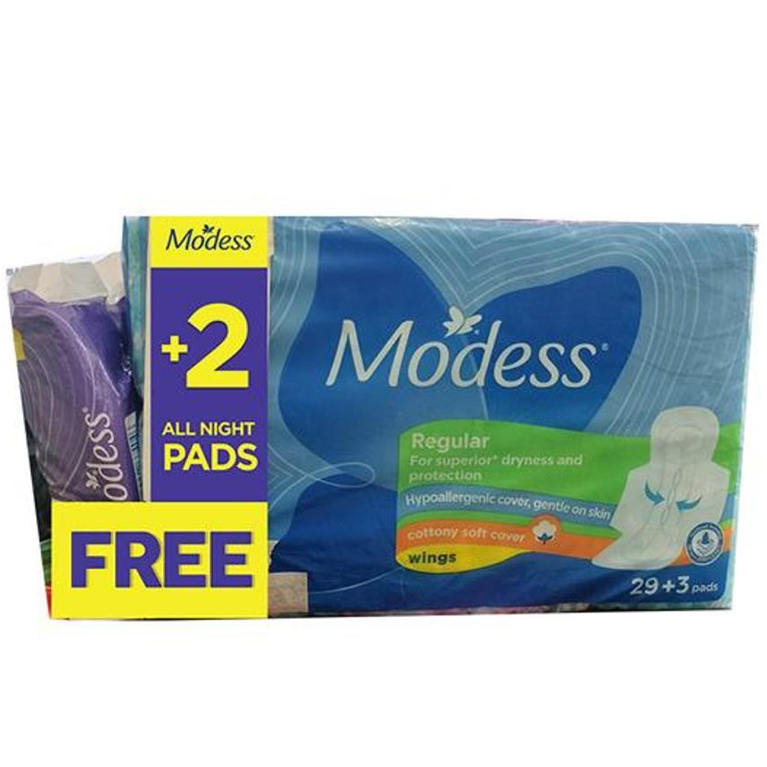 Modess Cotton Soft Maxi With Wings 32S With 2Pcs Free Modess All Nights ...