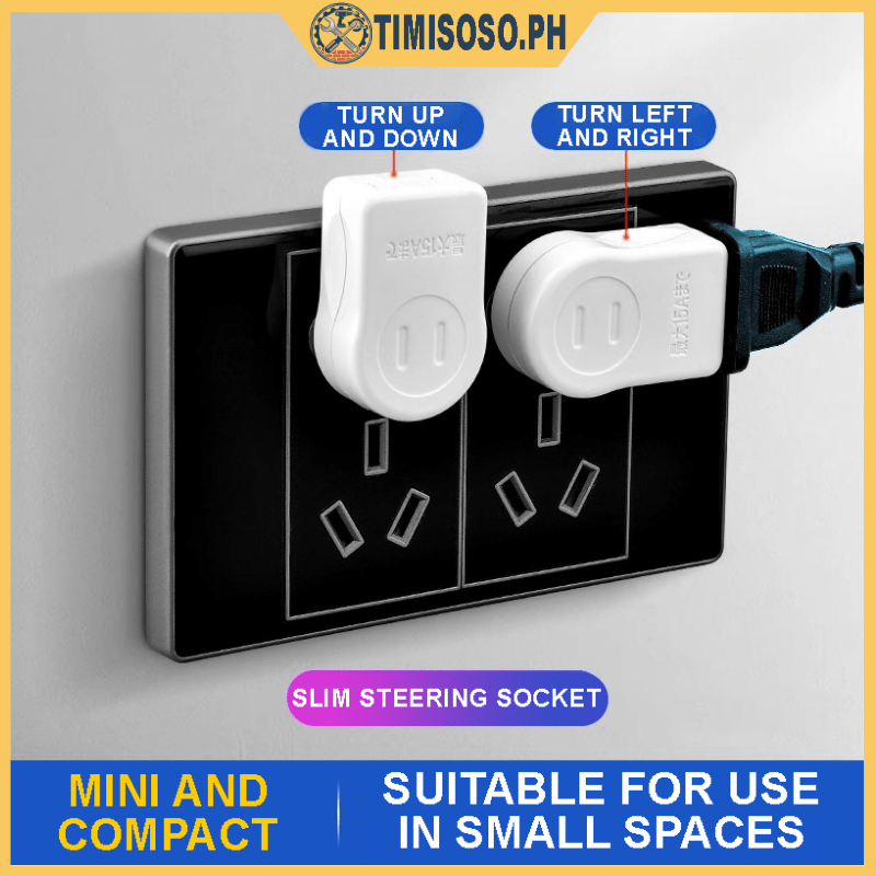 Steering Plug Turning Socket Converter Flat Plug Wall-Mounted Two-Jack ...