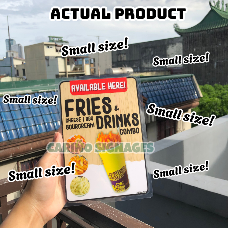 Laminated - Fries Signage l Fries and Drinks Signage | Cheesy Fries ...