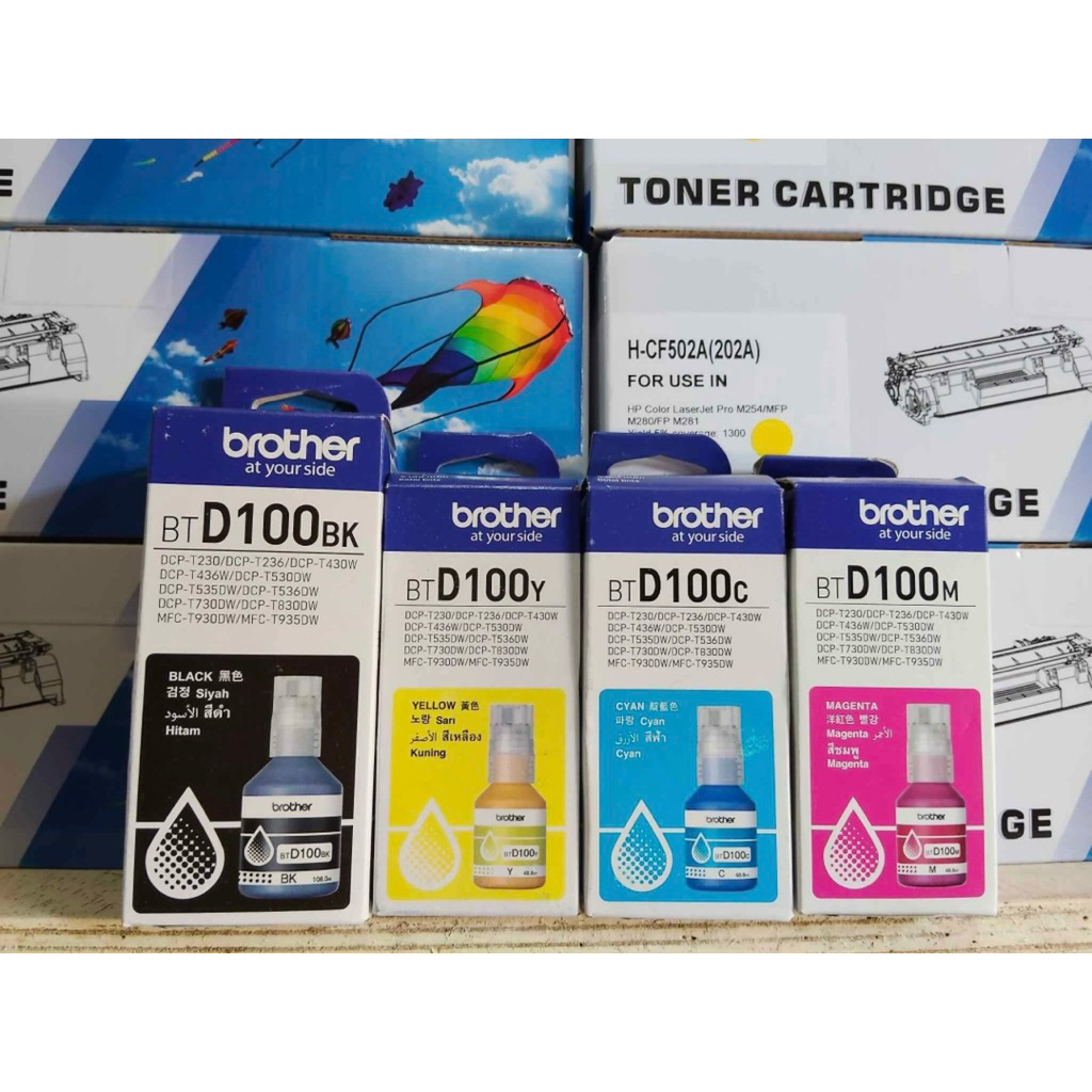 Brother BTD100 Refill Ink Bottle BlackCyanMagentaYellow | Shopee ...