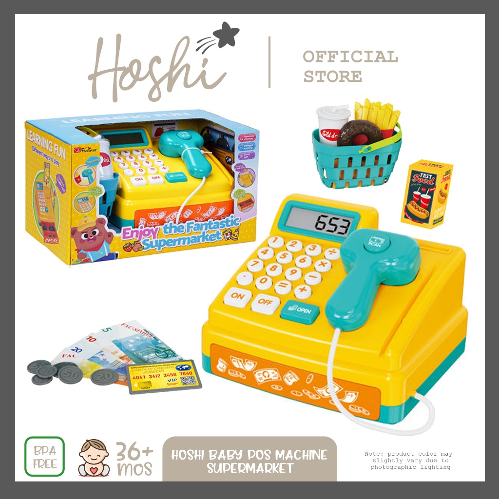 Hoshi Baby Supermarket POS Machine with Grocery Basket, Pretend Play ...