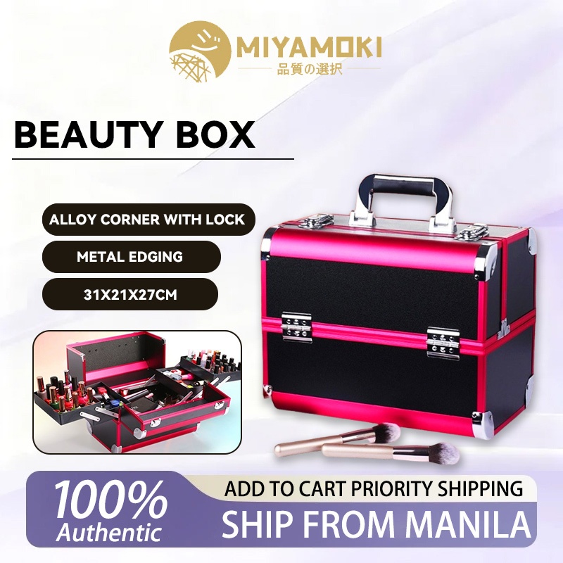 Multifunctional large capacity portable lock multi-layer storage beauty ...