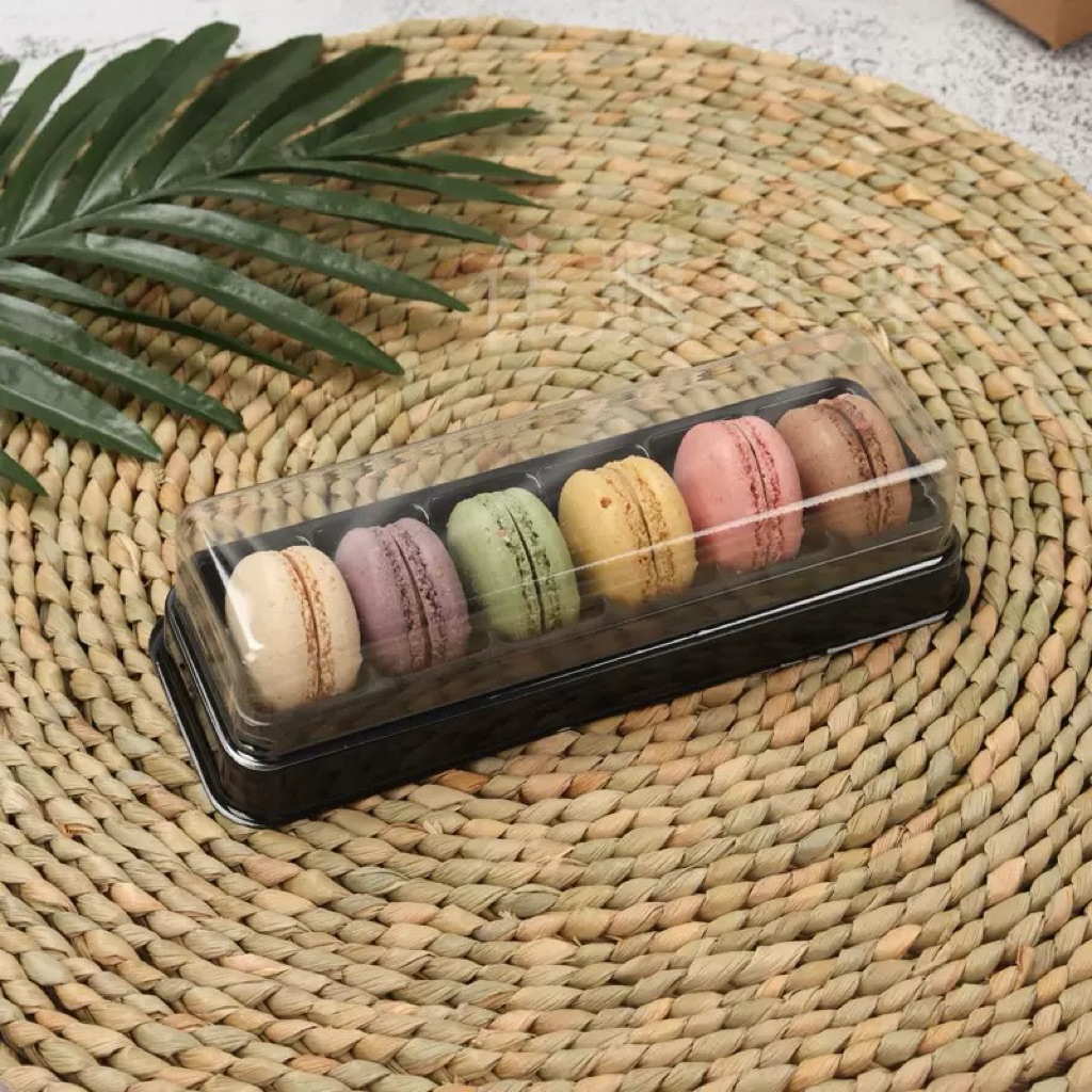 50pcs Macaroon Plastic Container Blister Box French Macaron Rectangular ...