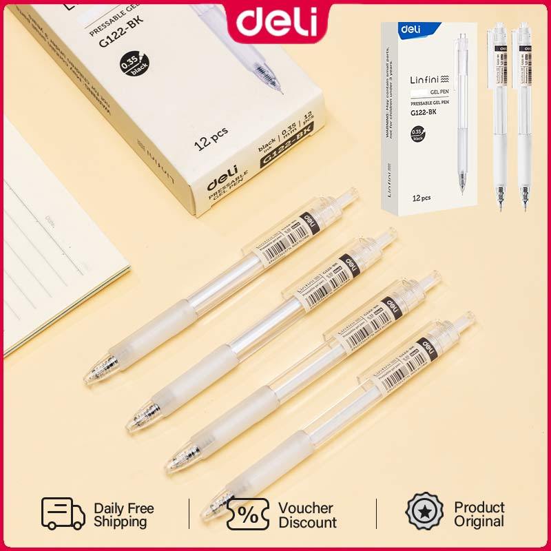 Deli 0.35mm Press Gel Pen Black Refill Student Writing Sign Pen ...