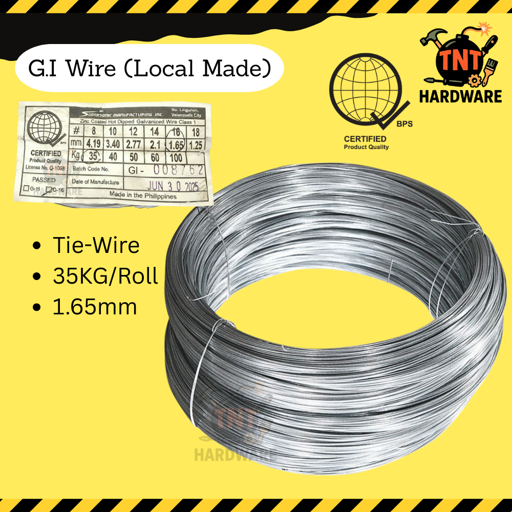 GI Wire Alambre #16, #18, 35KG Per Roll Tie Wire Local Made | Shopee ...