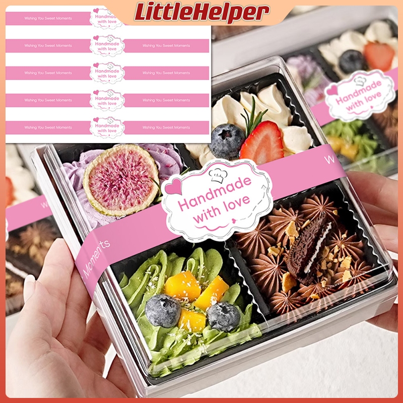 50PCS Long Style Handmade Baking Sealing Stickers Wishing Sticker Cake ...