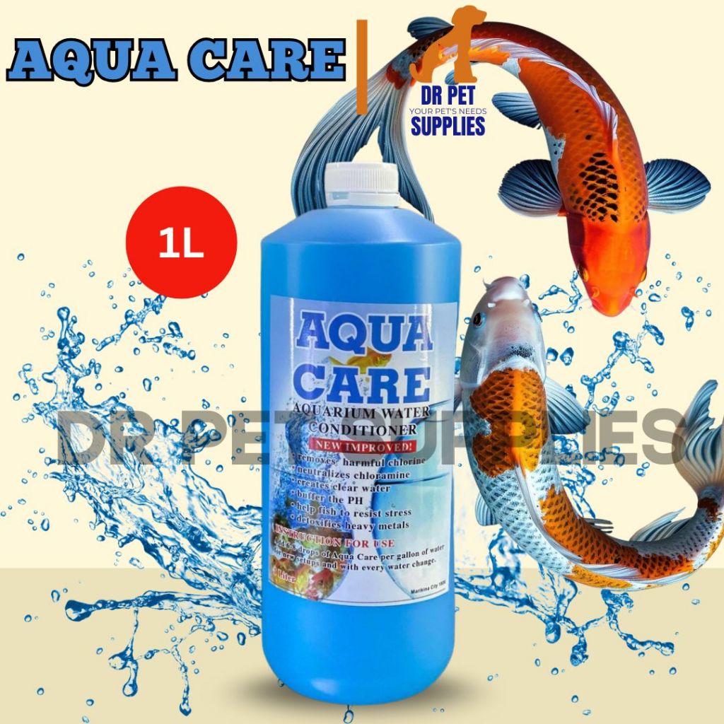 1L Aqua Care Pet Fish Pond Aquarium Safe Clean Solution Water ...