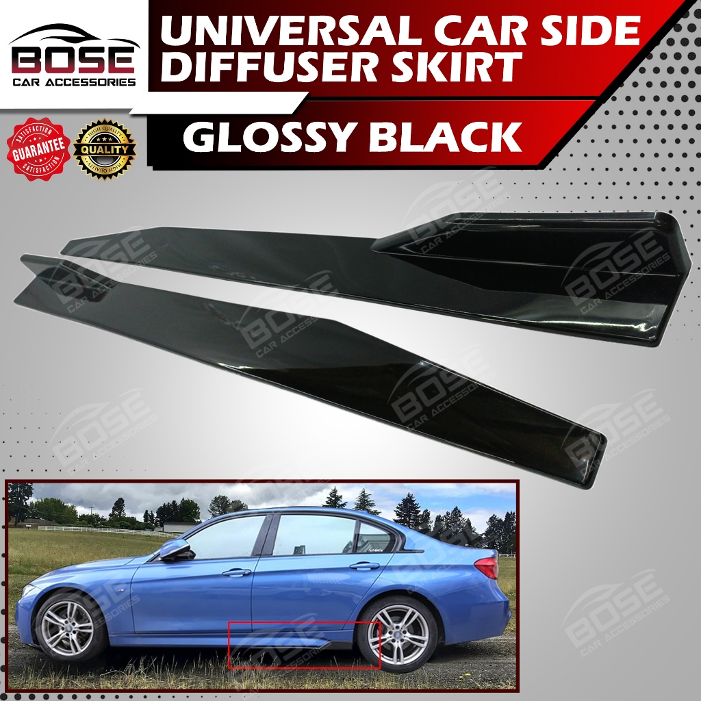 120cm Universal Car Side Skirt Rocker Splitter Winglet Wings Canard ...