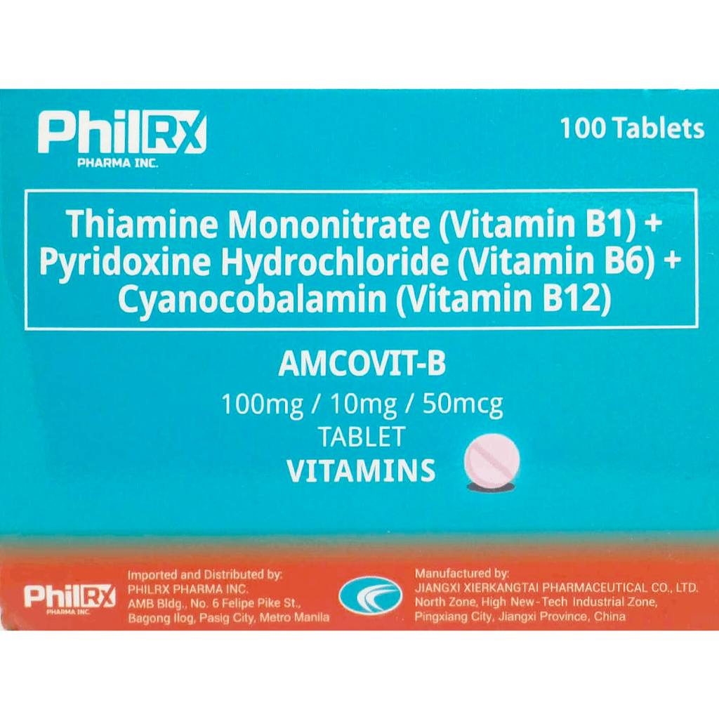 AMCOVIT-B 100 Tablets B1+B6+B12 100mg / 10mg / 50mcg | Shopee Philippines
