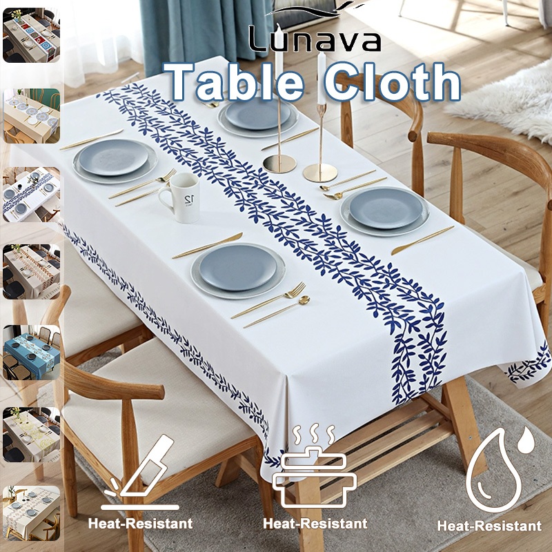 LUNAVA Table Cloth 6 Seater PVC Table Cover Waterproof Table Mantle ...