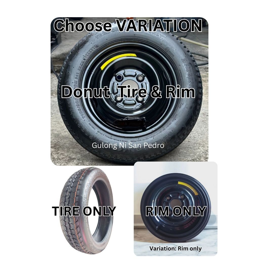 DONUT TUBELESS TIRE RIM 13& 14 - JAPAN SURPLUS SPARE TIRE | Shopee ...