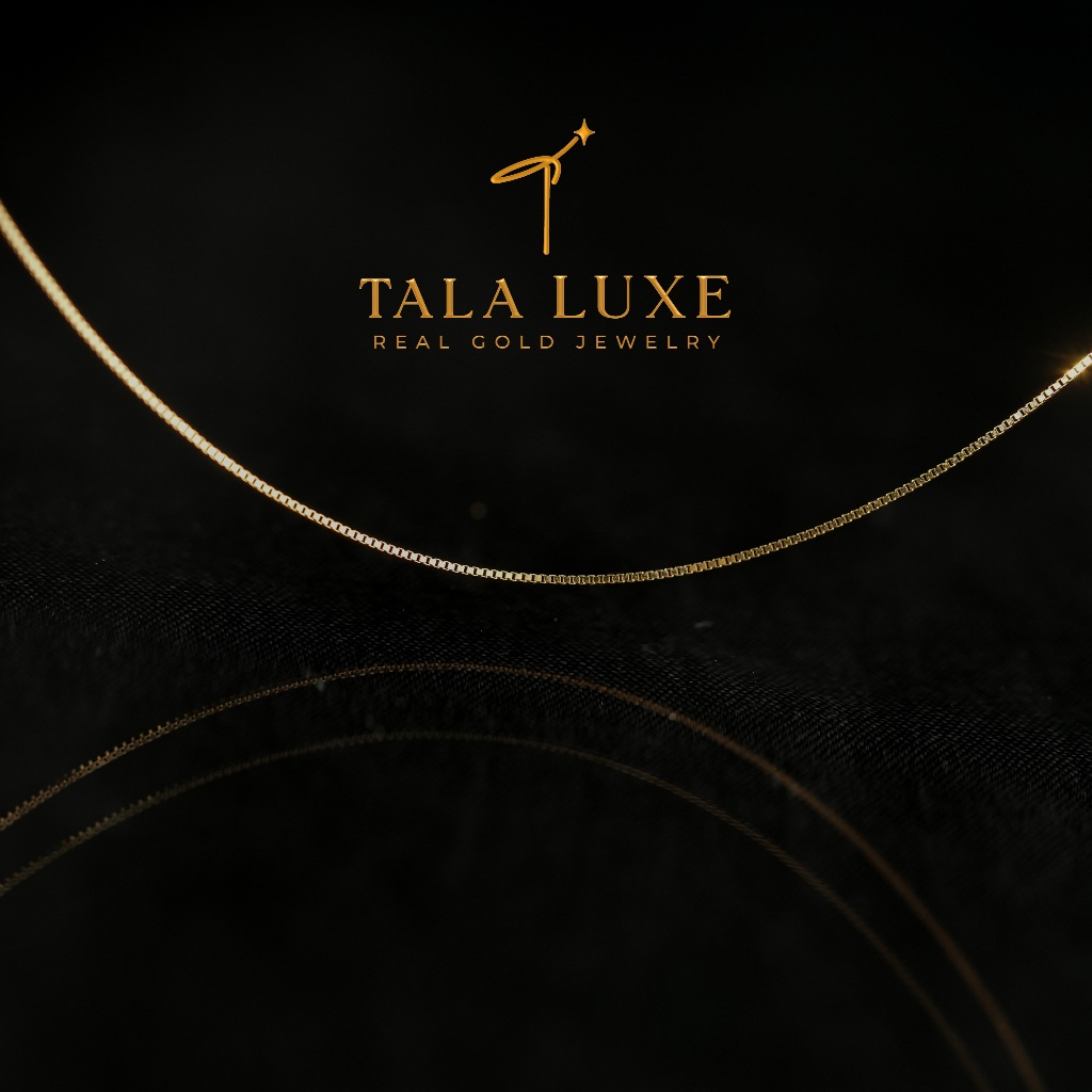 TALA Luxe Minimalist Box Chain Necklace 18K Japan Gold PAWNABLE ...