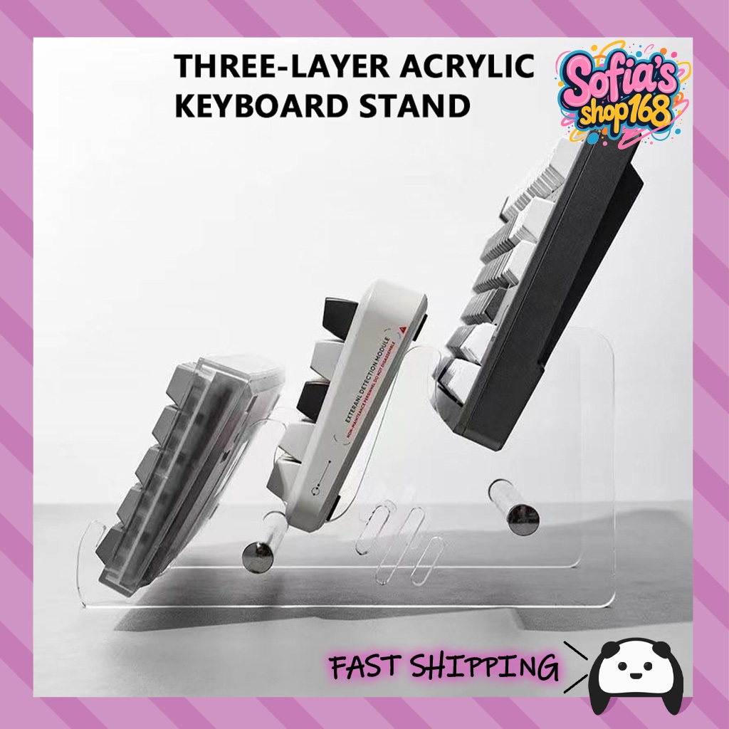Computer keyboard stand with 3 layers, acrylic mechanical keyboard ...