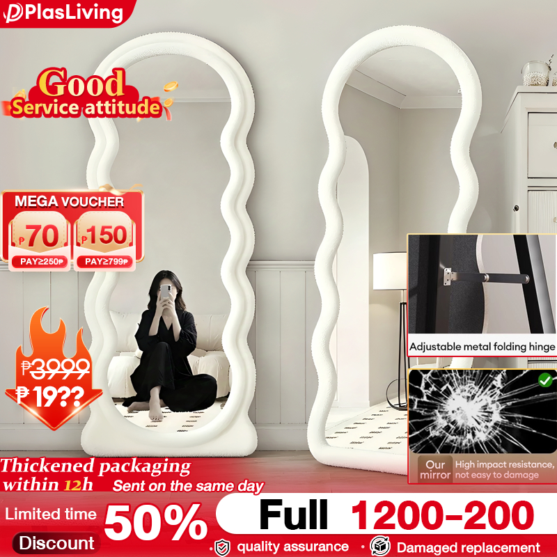 Thickened Full Body Mirror With Stand Full-Length Mirror Wall Whole ...