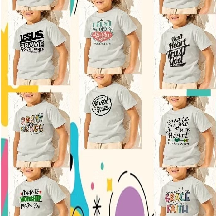 Kids Unisex Bible Verse T-shirt (White and Yellow) | Shopee Philippines
