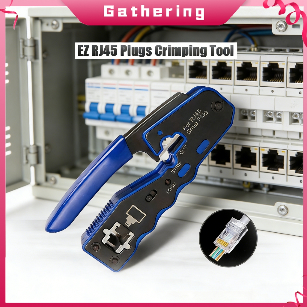 RJ45 RJ11 Pass Through Crimper Tool Crimping Tool for CAT7/CAT6A/CAT6 ...