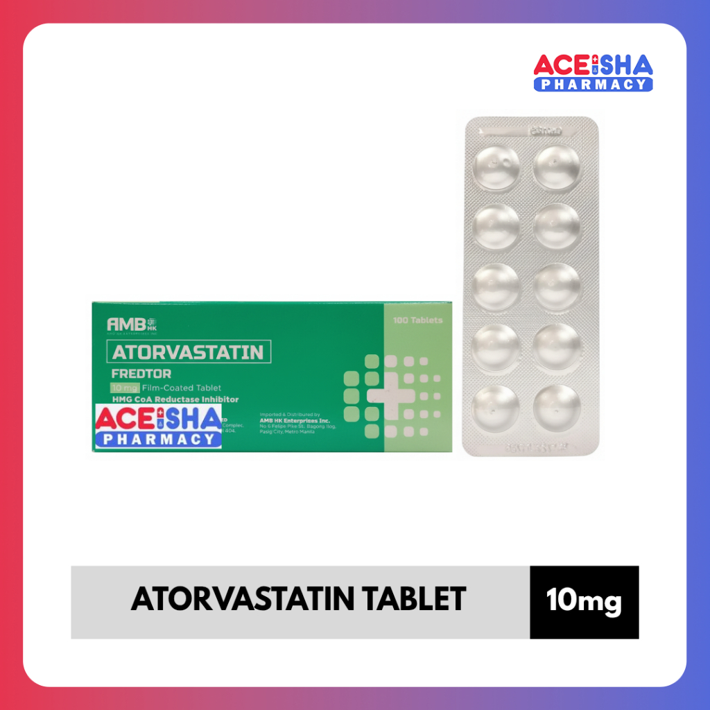 FREDTOR 10mg Film Coated Tablet - Atorvastatin For HMG CoA Reductase ...