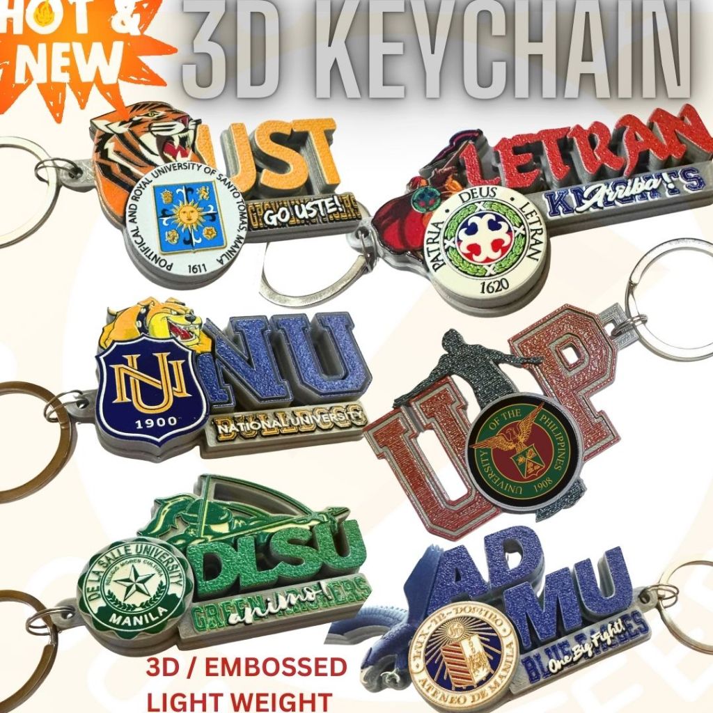Keychains 2026 Edition University 3D Keychains UP Ateneo ADMU DLSU UST ...
