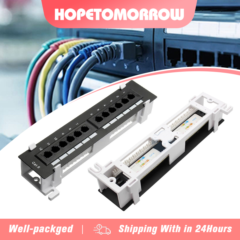 Patch Panel 12 Port Cat6, Network Patch Panel for Cat6, Cat5e, Cat5 ...