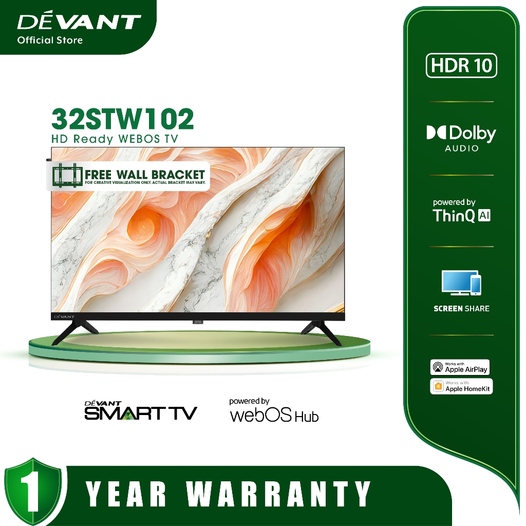 DEVANT 32STW102 32 inch HD Ready webOS Smart TV - Netflix, Disney+ and ...