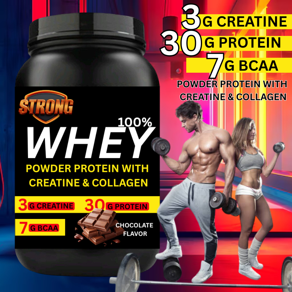 Strong WHEY Powder Protein w/ Creatine & Collagen (FDA APPROVED ...