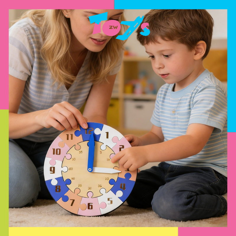 Gift Wooden Clock Hour Minute Second Cognition Toys Colorful Toys Kids ...