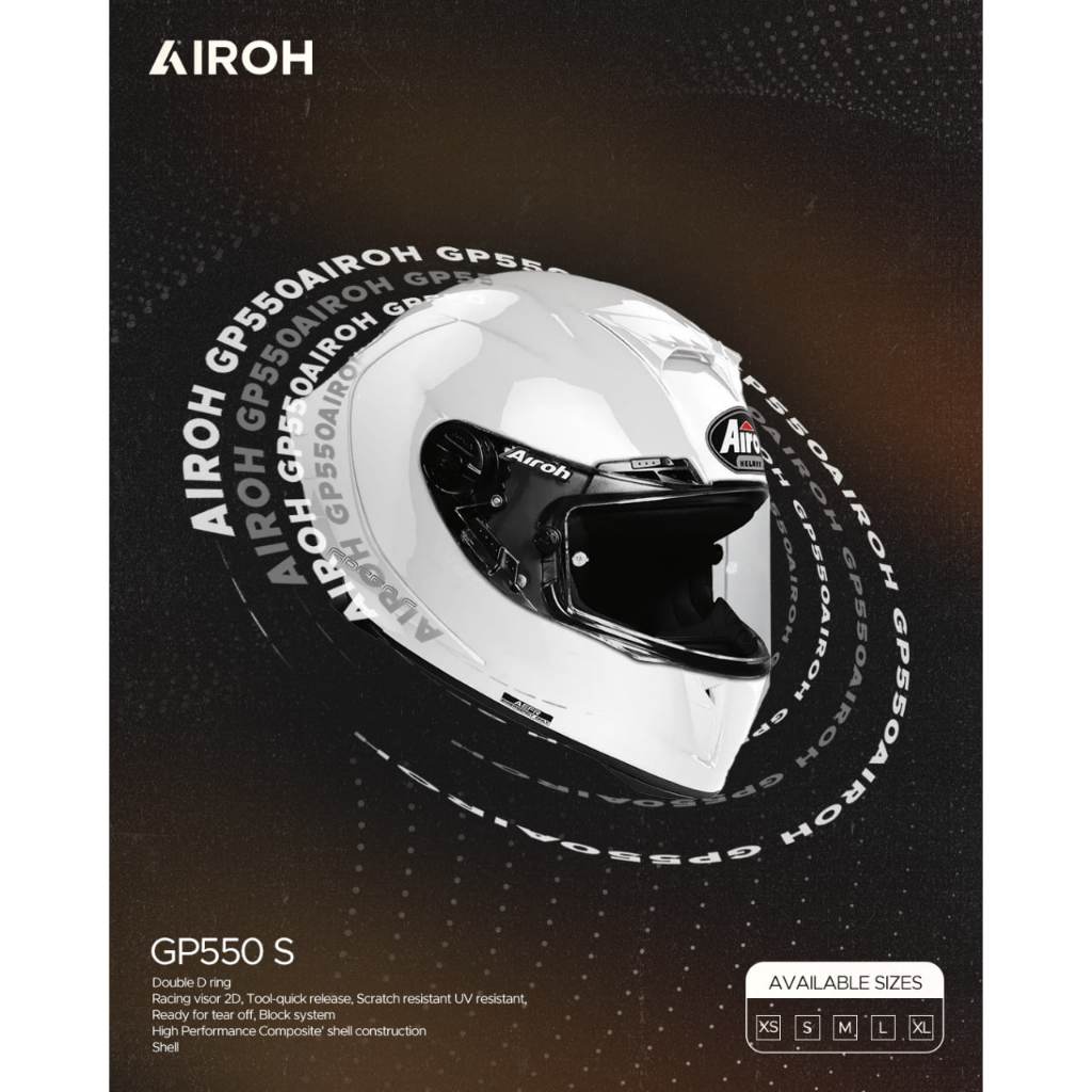 Capacete Integral Airoh GP 500 Branco - View #9