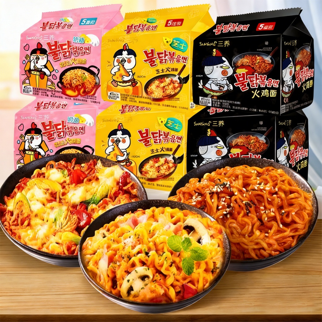 5pcs/Pack Samyang Buldak Korean fire Noodles Buldak Noodles Carbonara ...