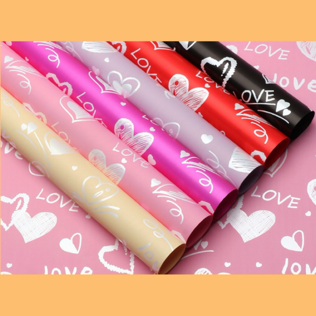 20pcs Valentines Heart Wrappers Bouquet Wrapping Material (Waterproof ...