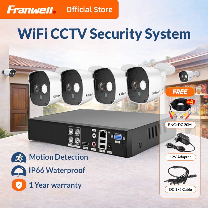 NVS008 Waterproof AHD CCTV Camera Kit - 2MP 1080P 4-Channel DVR/XVR ...