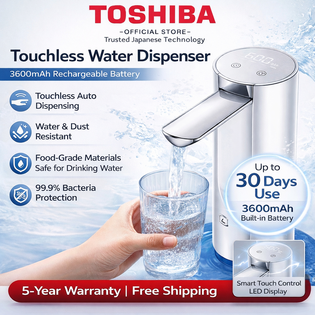 TOSHIBA Smart Electric Water Dispenser Pump USB Rechargeable Automatic ...