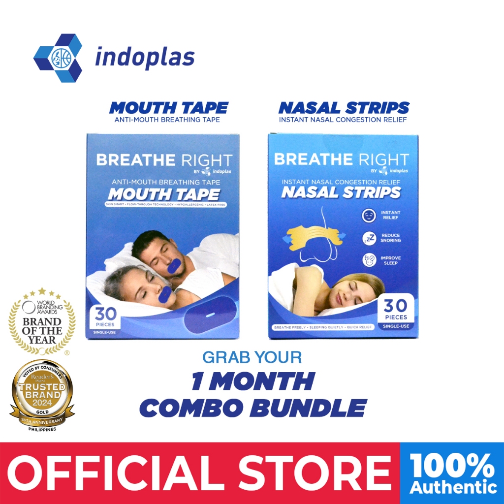 Indoplas Combo Bundle - Nasal Strips + Mouth Tape | Shopee Philippines