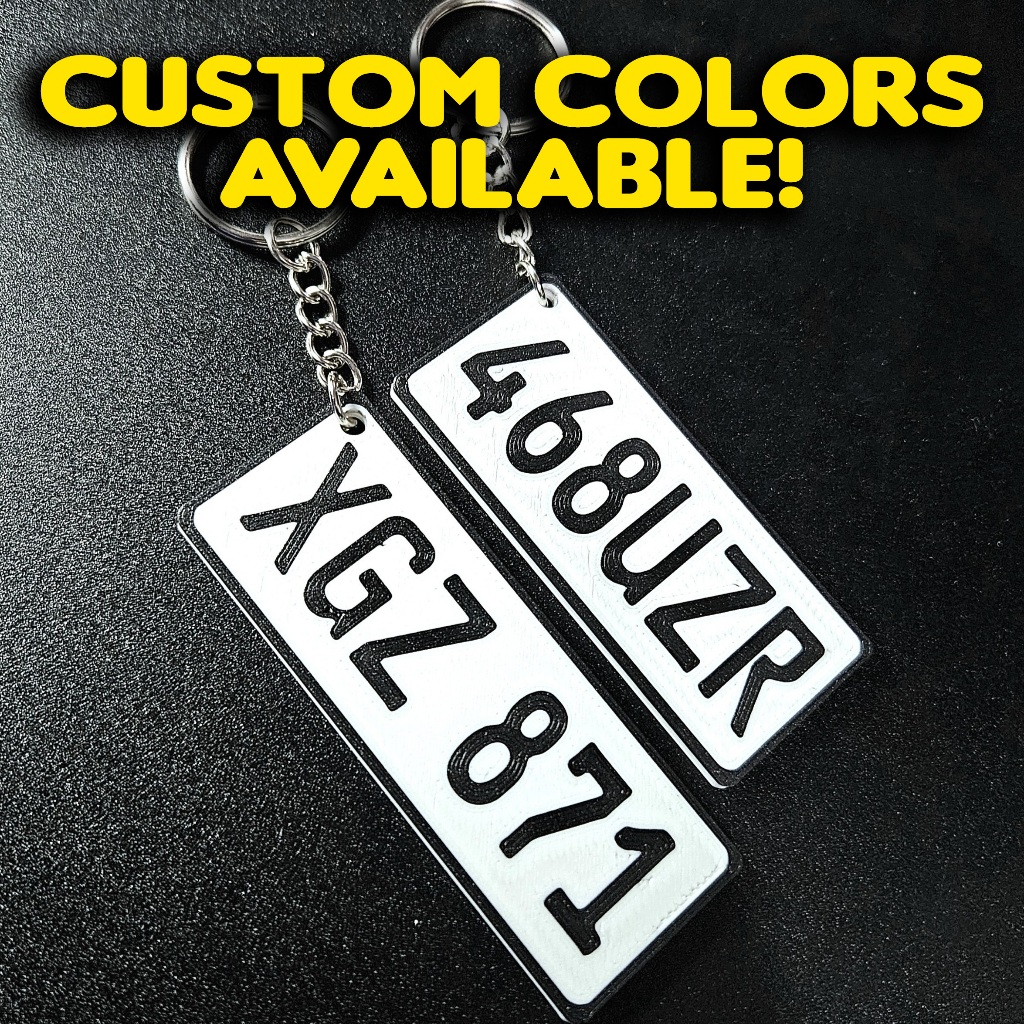 3D PRINTED Plate Number Design Customized Keychain 3D Printed not ...