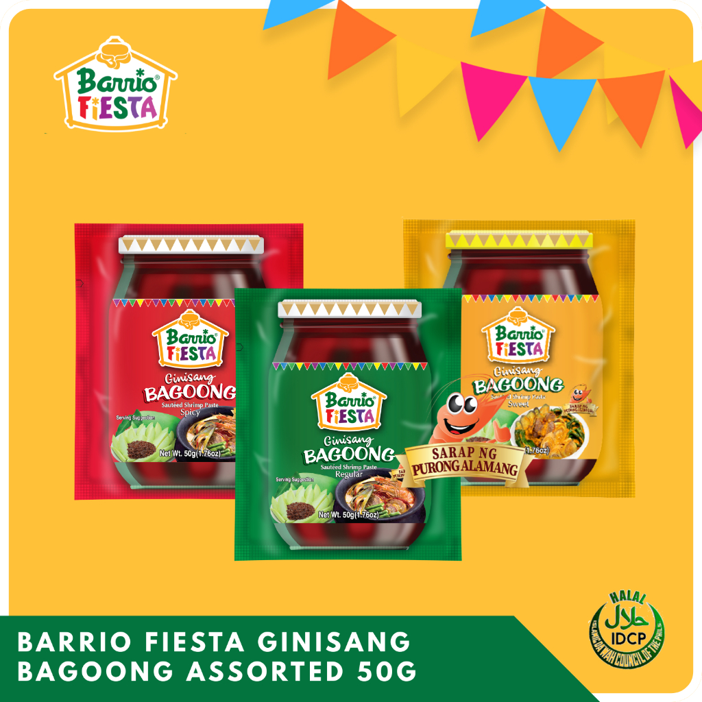 Barrio Fiesta Bagoong 50g by 3 Assorted Pack (Regular + Spicy +