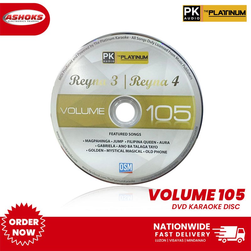 Platinum Karaoke Reyna 3 and Reyna 4 CD with Additional song list/CD ...