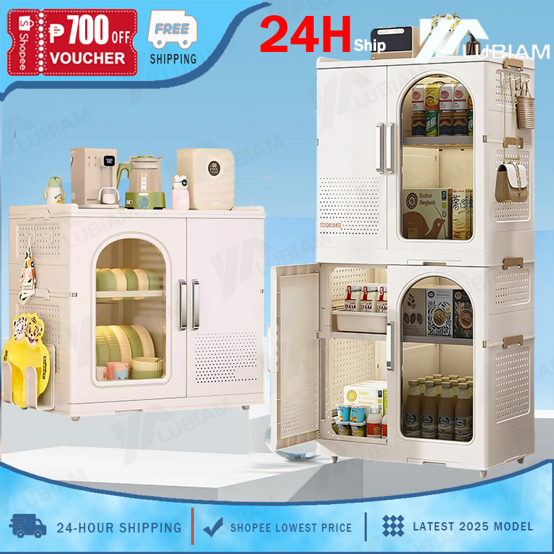 Plastic Dish Rack Foldable Dish Cabinet With Lid Kitchen Dish Drainer ...