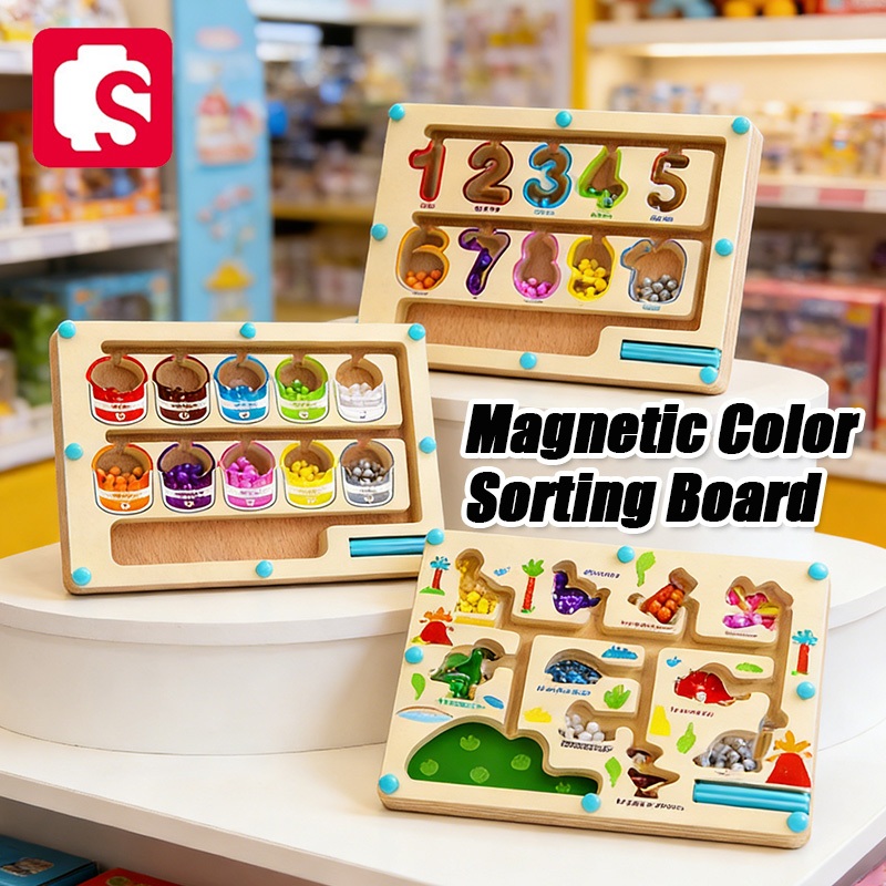 SEMBO Magnetic Color Sorting Board Number Maze Magnetic Learning ...