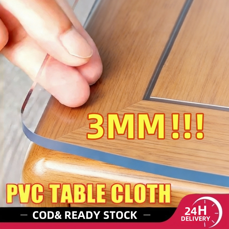 Transparent PVC Tablecloth – Waterproof, Heat-Resistant Soft Glass ...