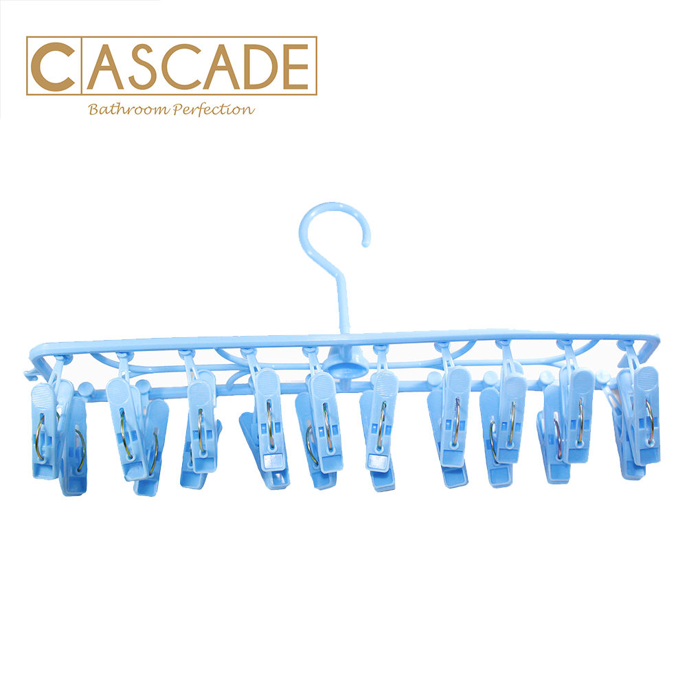 Cascade Rectangular Hanger with 20 clips in Blue Made of PP Plastic ...