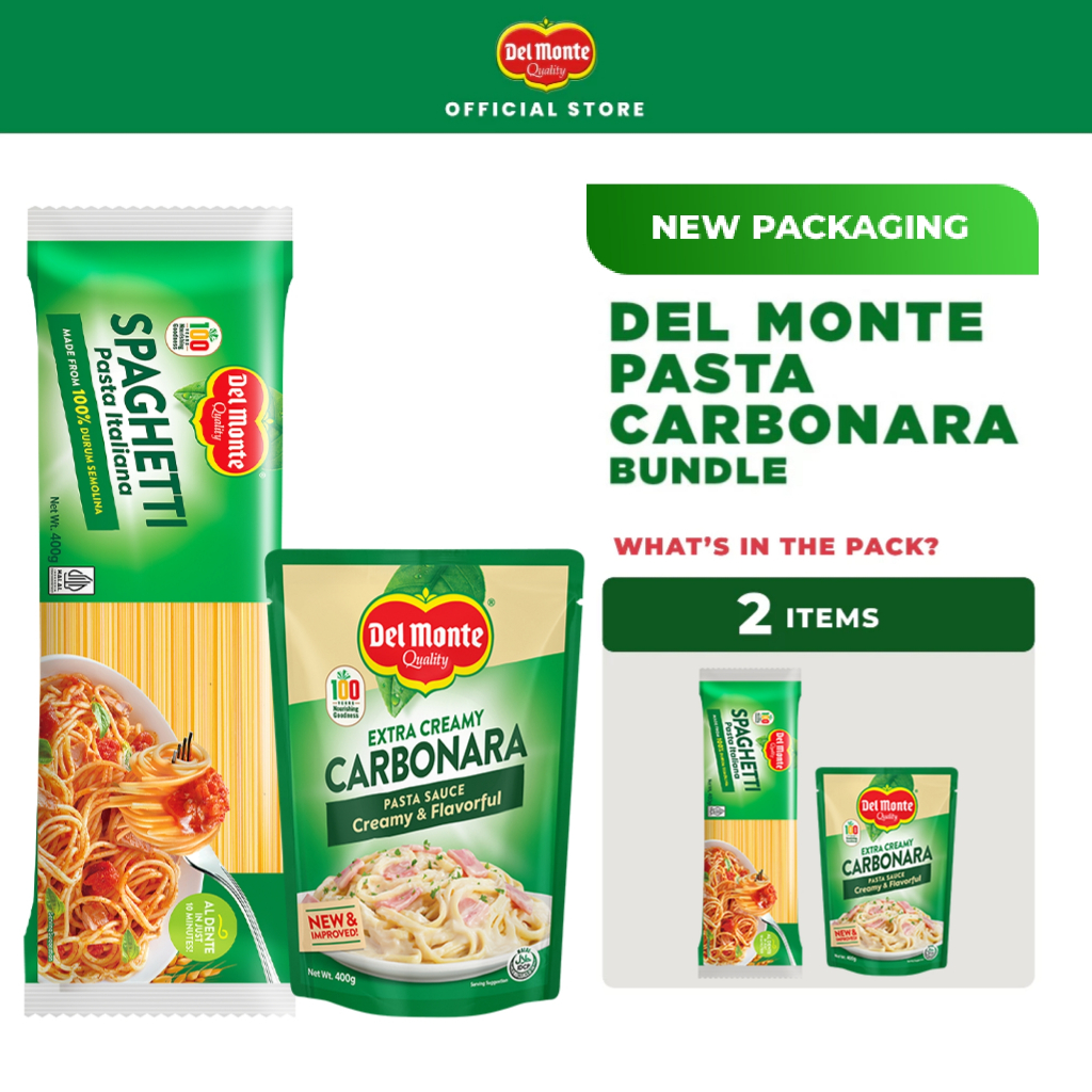 DEL MONTE Carbonara Bundle 7 servings (Carbonara Sauce 400g + Spaghetti ...