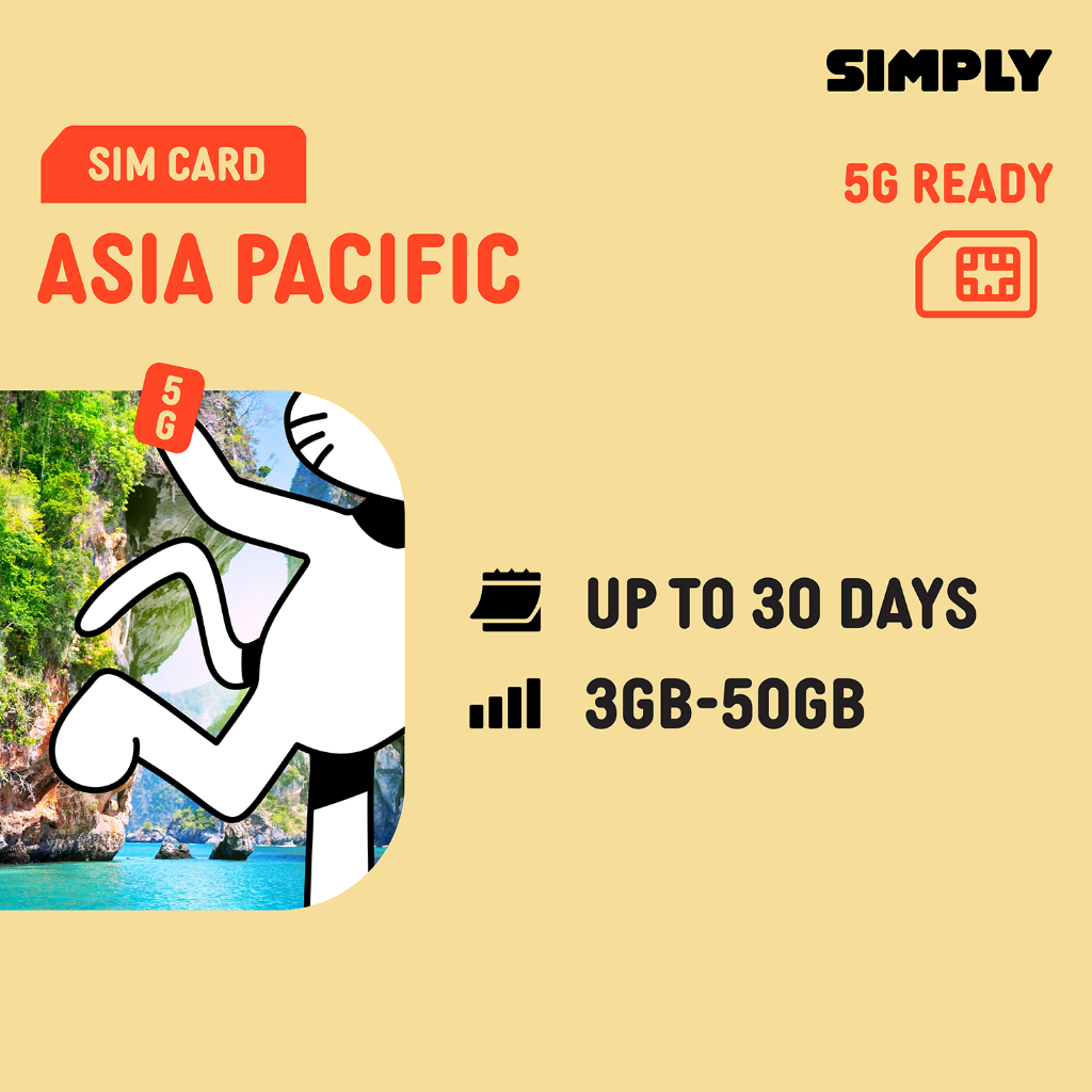 SIMPLY Asia Pacific | Up to 30 Days | Total: 3GB - 50GB Data | Travel ...