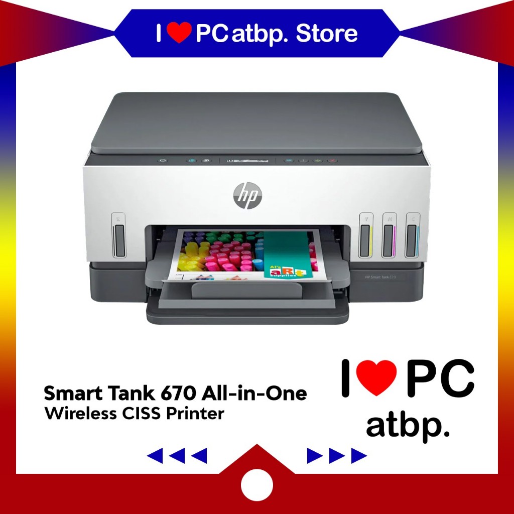 HP Smart Tank 670 All-in-One Wireless CISS Printer(Print-copy-scan ...