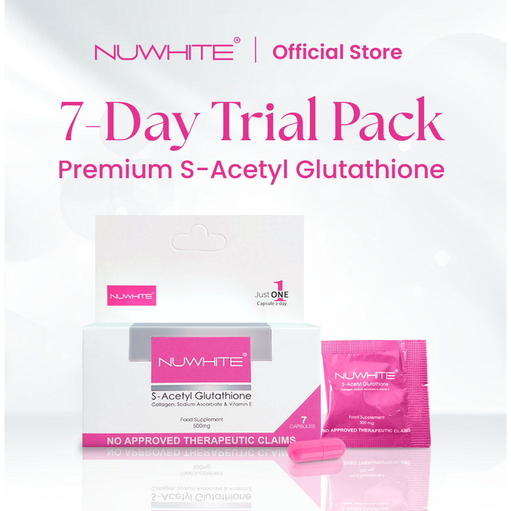 Nuwhite S-Acetyl Glutathione 7-Day Trial Pack - 200mg of S-Acetyl  Glutathione | Shopee Philippines