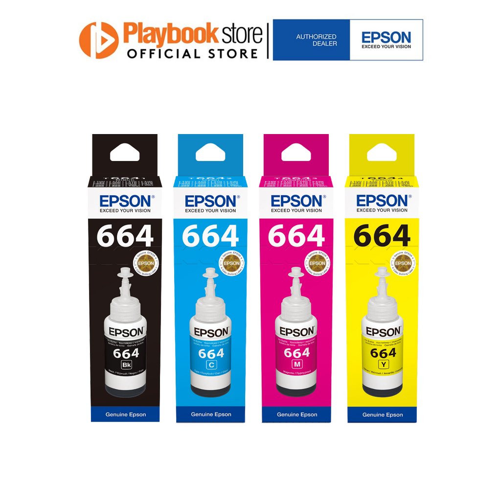 Epson T6641 T6642 T6643 T6644 70ml Ink Bottles Set of 4 (4 colors ...