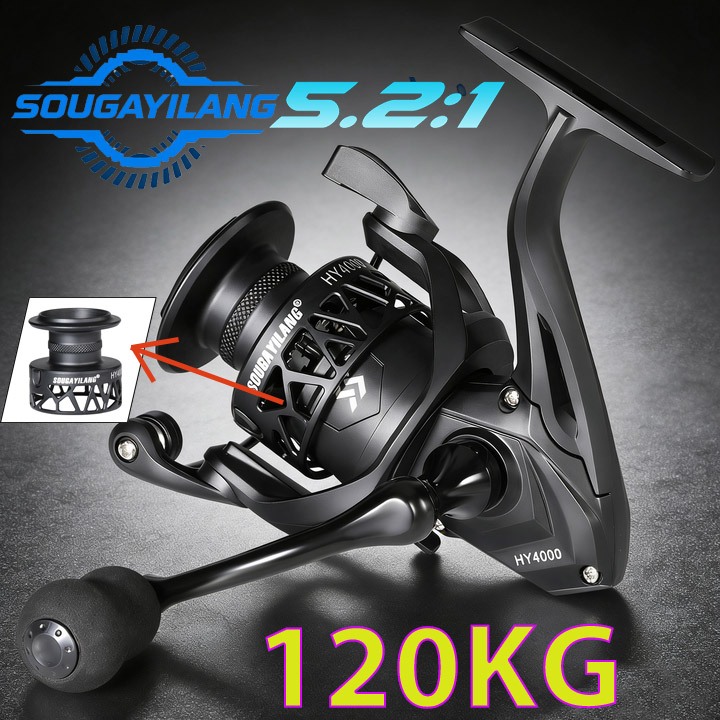 [COD]Sougayilang Spinning Fishing Reel Ultralight 5.2:1Waterproof CNC ...