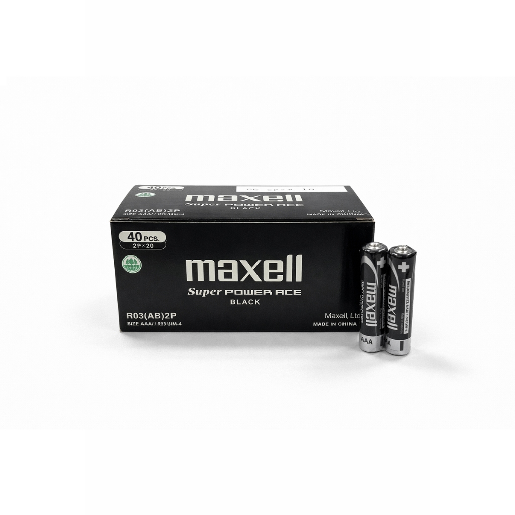 Maxell Super Power Ace AAA Battery Black Box of 40pcs | Shopee Philippines